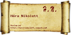 Héra Nikolett névjegykártya